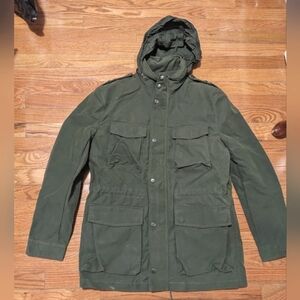 NWOT H&M men's 2-in-1 hooded utility jacket with removable vest, size 40R, green